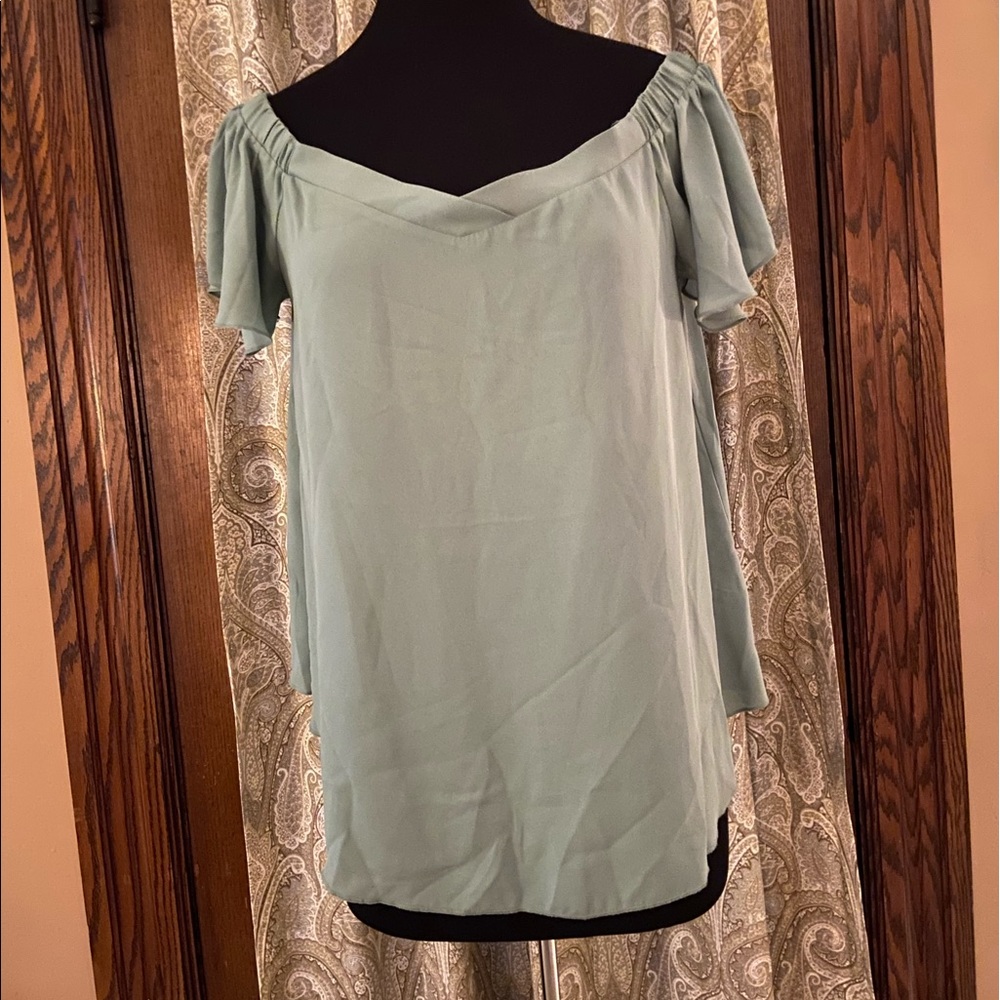 🖐Style Biz short sleeved silky top.